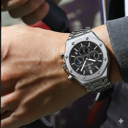 BINBOND Luxury – Montre à Quartz en acier inoxydable