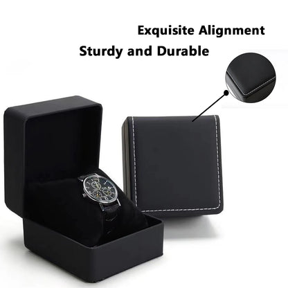 Écrin Individuel de Prestige – Cuir Noir et Coussin de Présentation